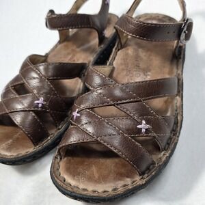 KEEN KARLIE Brown Leather Strappy Sandals Womens 6.5 Fisherman Comfort Shoe Y2K